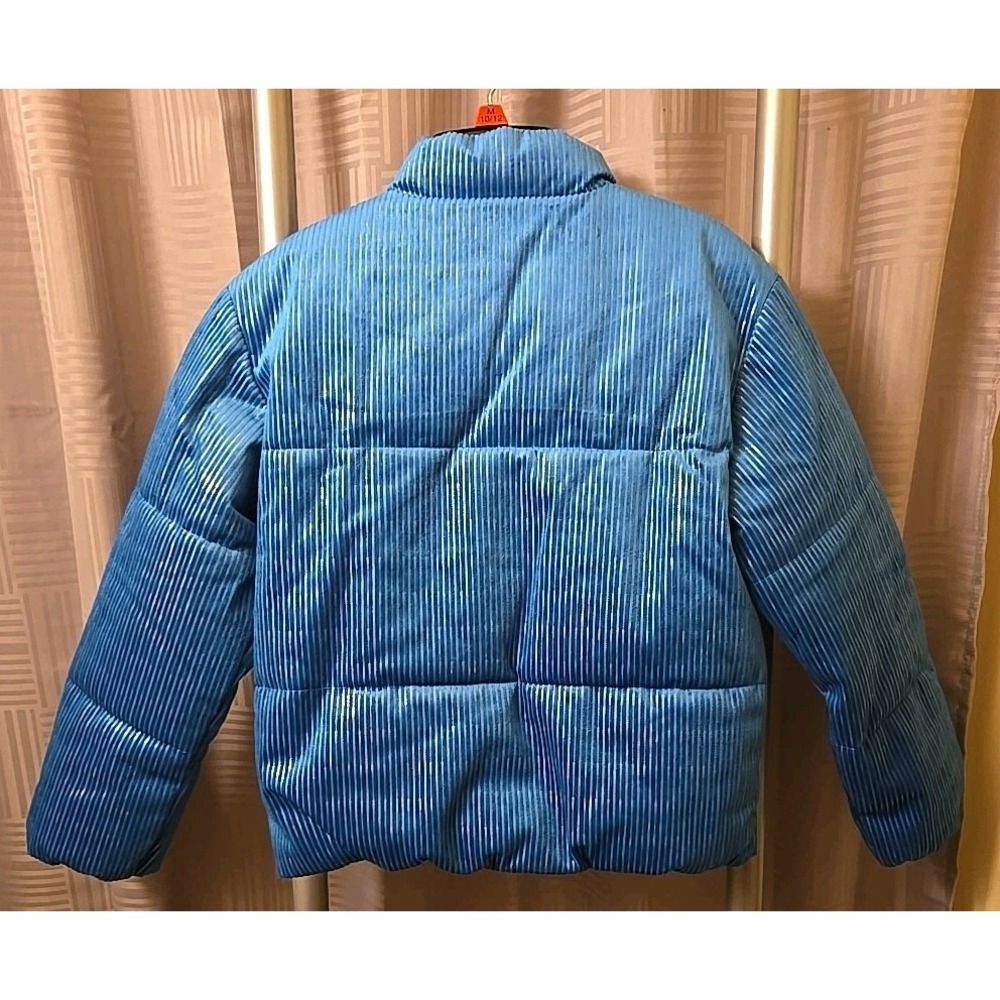 ThereAbouts M 12/14 Fleece‎ Lined Full Zip Girls Puffer Coat Winter Jacket Blue - Picture 5 of 7